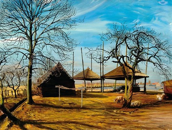 At The Farm Oil Painting by Marius Richters