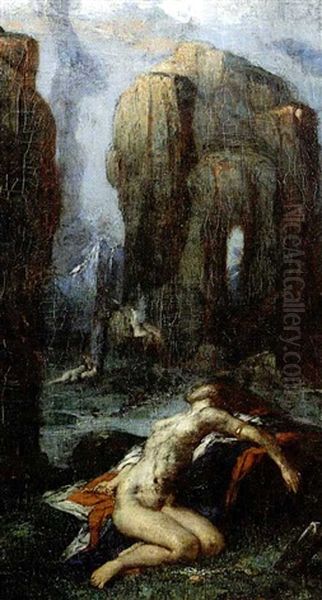 A Scene From Classical Mythology Oil Painting by Charles De Sousy Ricketts