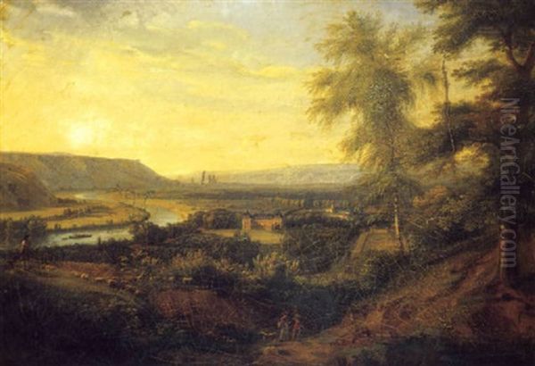 Vue Du Chateau De Montalet Oil Painting by Francois Edme Ricois