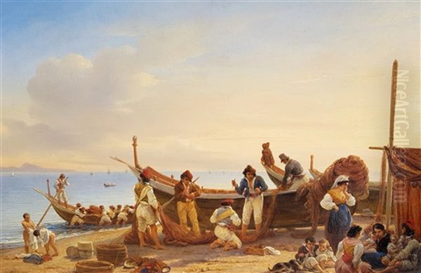 Shepherd At Rest Oil Painting by Louis Ricquier