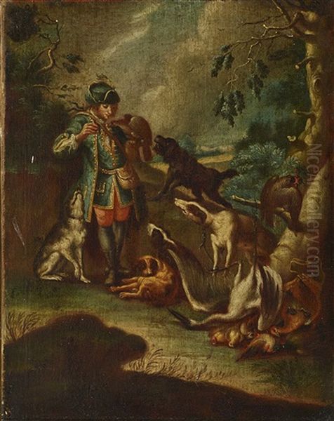 Der Sommer - Der Herbst (2 Works) Oil Painting by Johann Elias Ridinger or Riedinger