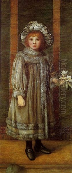 Portrait Of The Artist's Daughter Oil Painting by Matthew White Ridley