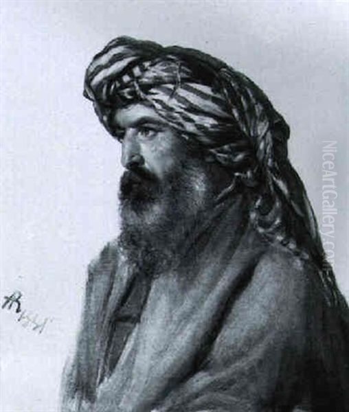 Portrait Eines Orientalen Oil Painting by August Riedel