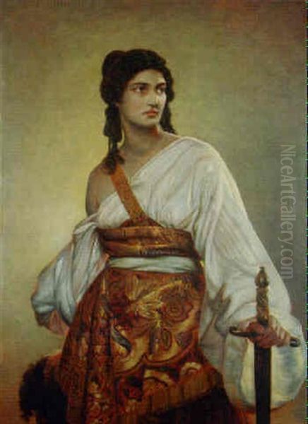 Judith With The Head Of Holofernes Oil Painting by August Riedel