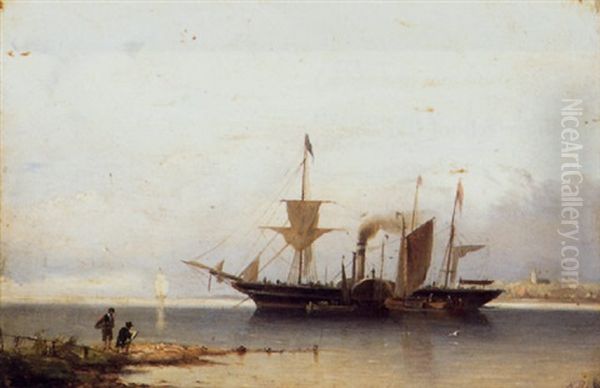 Havenmond Met Radarboot Oil Painting by Nicolaas Riegen