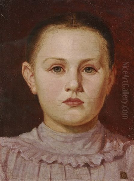 Portrait Of A Girl Oil Painting by Rudolf Riemerschmid