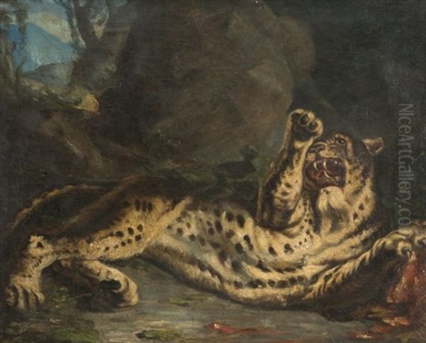 Le Festin Du Tigre Oil Painting by Leon Louis Antoine Riesener