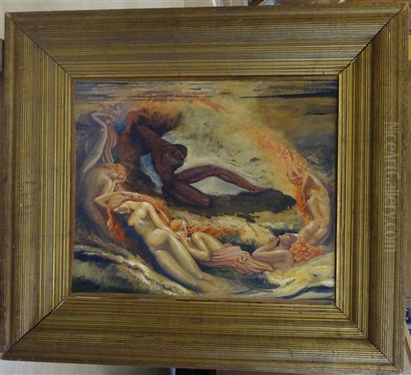 Les Sirenes Oil Painting by Louis (Pierre) Rigal