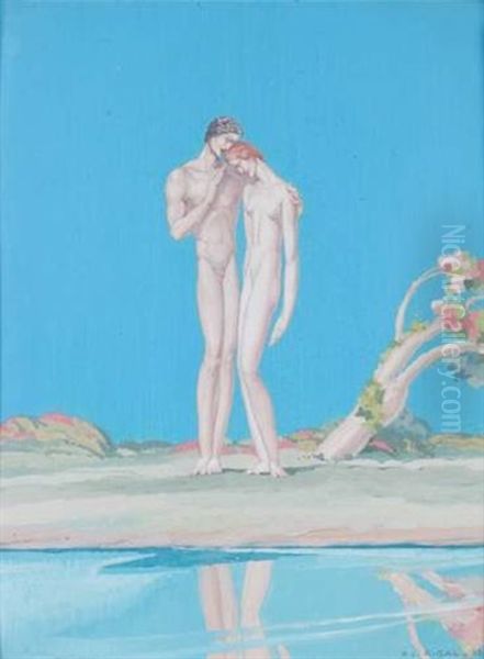 Le Couple Oil Painting by Louis (Pierre) Rigal