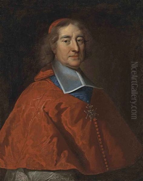 Portrait Of Cardinal Melchior De Polignac With The Order Of The Saint-esprit Oil Painting by Hyacinthe Rigaud