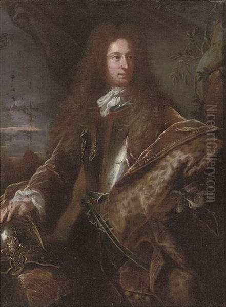 Portrait Of A Gentleman (john Churchill, 1st Duke Of Marlborough?) In Armour Oil Painting by Hyacinthe Rigaud