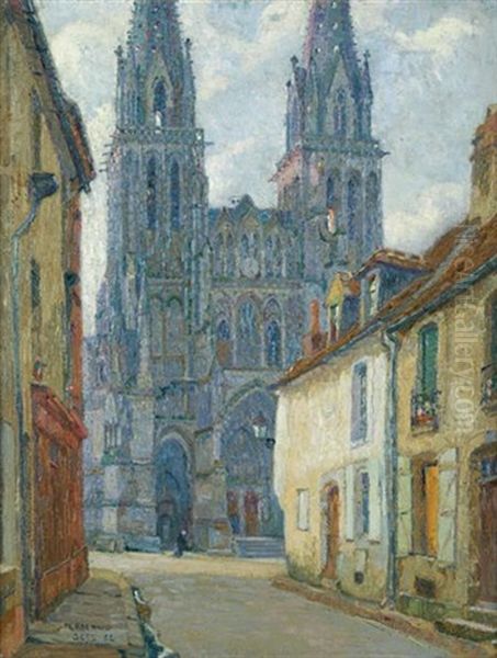 Sees Cathedral, Orne, France, Morning Oil Painting by Pierre Gaston Rigaud