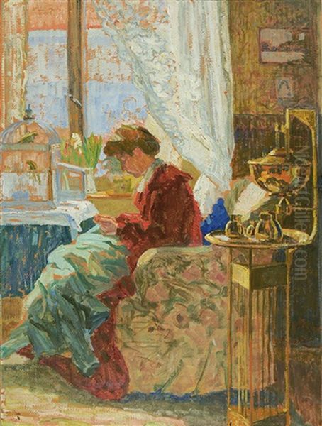 Am Fenster Oil Painting by Sigismund Righini