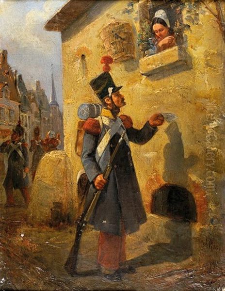 La Lettre Du Grenadier Oil Painting by Jules Rigo