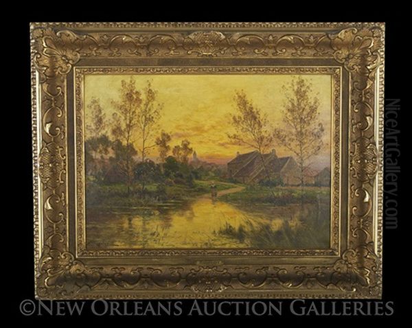 Autumn Landscape Oil Painting by Albert Gabriel Rigolot