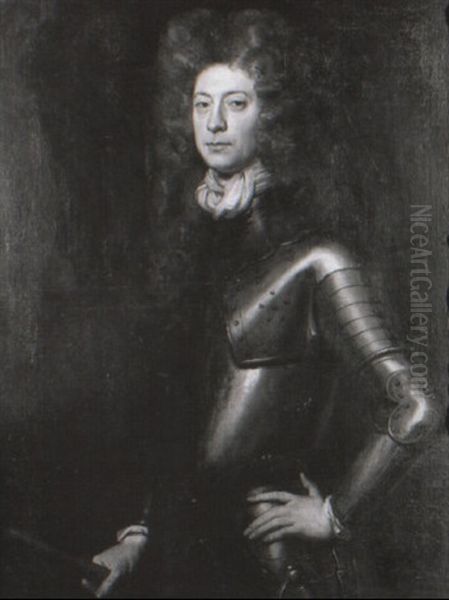 Portrait Of Sir Sidney Backwith In Armour Oil Painting by John Riley