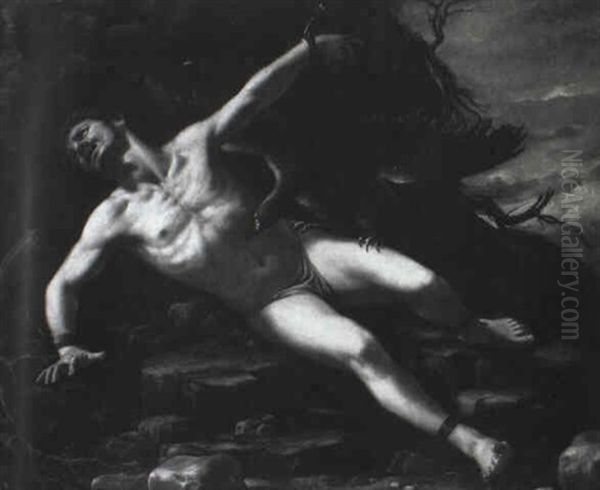 Prometheus Oil Painting by Orazio Riminaldi