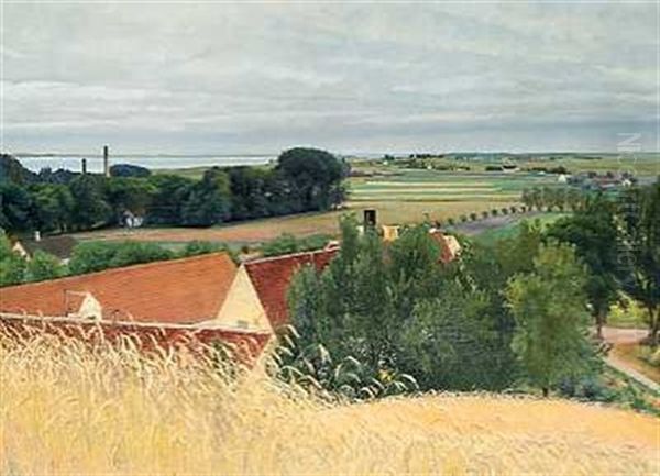 Udsigt Fra Bakkerne Ved Frederiksvaerk Oil Painting by Laurits Andersen Ring