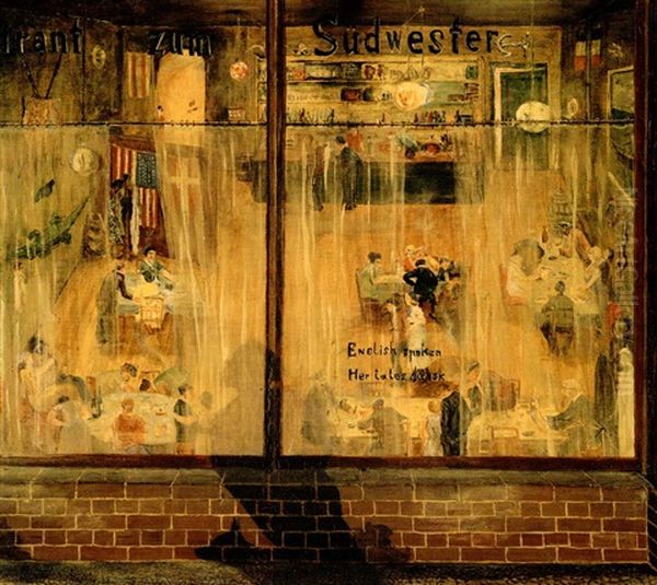 Hafenkneipe Oil Painting by Joachim, H.Botticher Ringelnatz