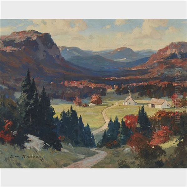 Sunlit Valley Oil Painting by Eric John Benson Riordon