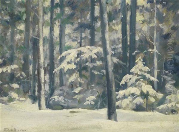 Snow Laden Oil Painting by Eric John Benson Riordon