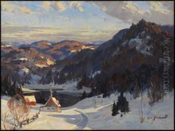 Evening Sun, Near Morin Heights, P. Que Oil Painting by Eric John Benson Riordon