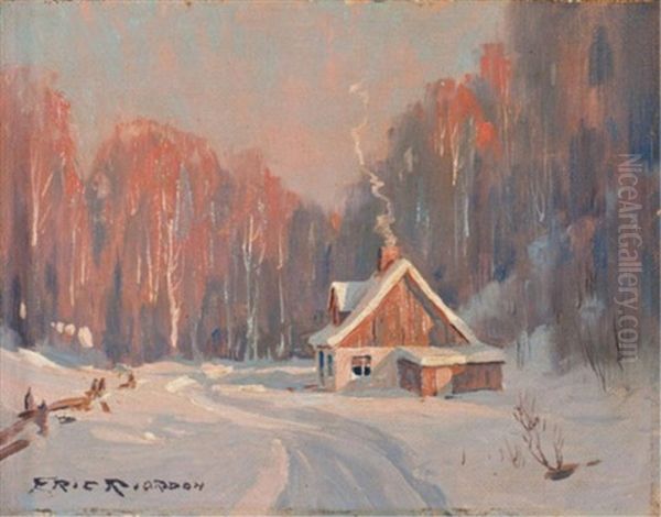 Laurentian Sunset Oil Painting by Eric John Benson Riordon