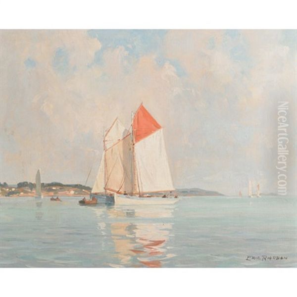 Peaceful Evening, Brittany Oil Painting by Eric John Benson Riordon