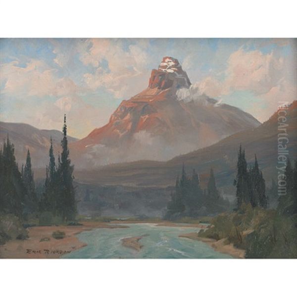 Alberta Lake Oil Painting by Eric John Benson Riordon