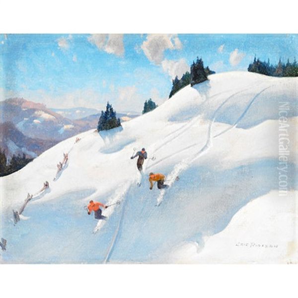 Laurentian Schuss Oil Painting by Eric John Benson Riordon