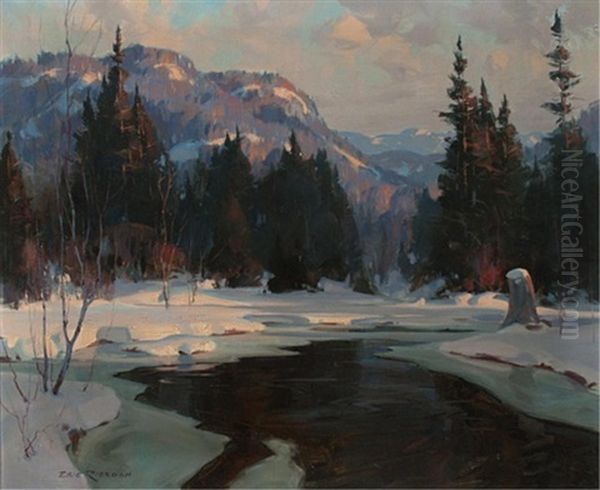 December Evening, Cache River Oil Painting by Eric John Benson Riordon