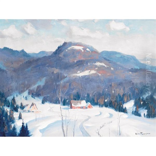Winter Afternoon, St. Adele Country Oil Painting by Eric John Benson Riordon