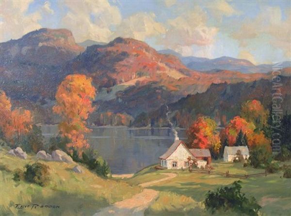 The Still Lake, Laurentides Oil Painting by Eric John Benson Riordon