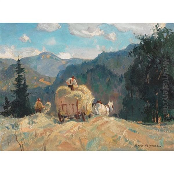 August Day, Val Morin Country Oil Painting by Eric John Benson Riordon