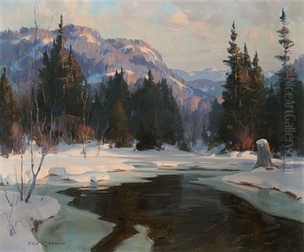 Evening On The Cache River Oil Painting by Eric John Benson Riordon