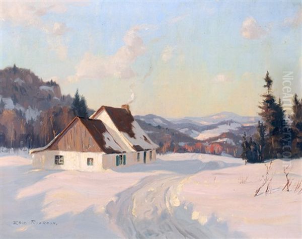 A Winter Afternoon, Laurentians Oil Painting by Eric John Benson Riordon