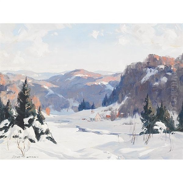 Devils River Valley, Laurentians, P. Que Oil Painting by Eric John Benson Riordon