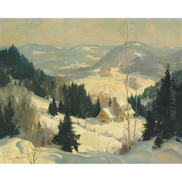 Laurentian Farmstead, P. Que. Oil Painting by Eric John Benson Riordon