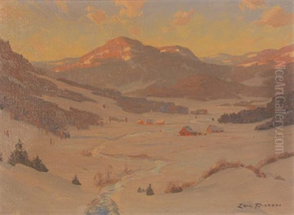 Misty Winter Day Near Prestmont, Que. Oil Painting by Eric John Benson Riordon