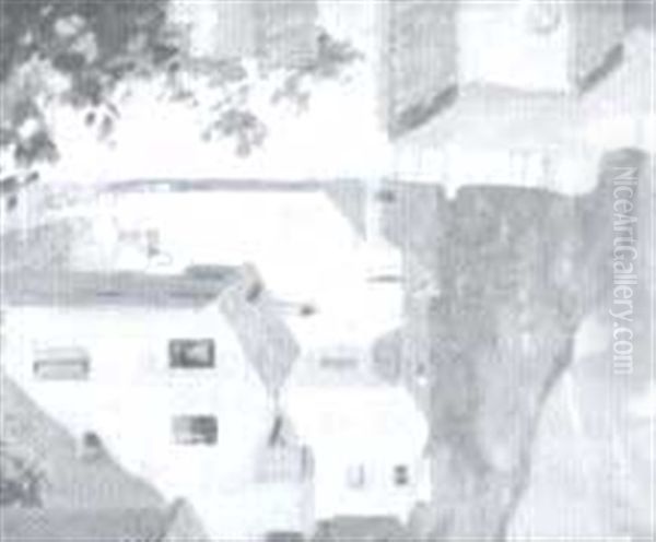 Spanish Village Oil Painting by Eric John Benson Riordon