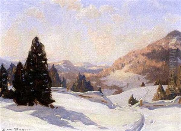 Ski Trail, St. Adele, Que. Oil Painting by Eric John Benson Riordon