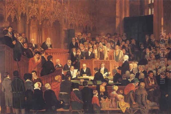 The Trial Of The Warranty Of A Horse In The County Court Of Lancaster Castle Oil Painting by Edward Villiers Rippingille