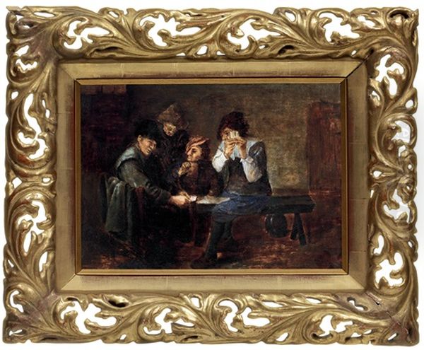 Company (after Adrian Brouwer) Oil Painting by Jozsef Rippl-Ronai