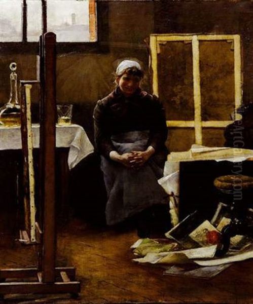 La Pose A L'atelier Oil Painting by Jozsef Rippl-Ronai