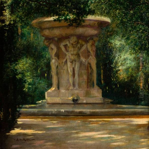 Jardin Del Retiro Oil Painting by Alejandro de Riquer