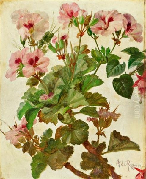 Flores Oil Painting by Alexandre de Riquer