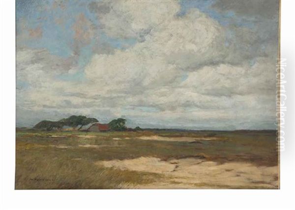 Landscape With Barn In The Distance Oil Painting by William Frederick Ritschel
