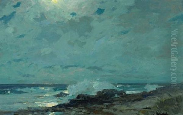 Moonlit Shore, Carmel Oil Painting by William Frederick Ritschel