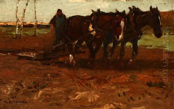 Plowing Near Monterey Oil Painting by William Frederick Ritschel