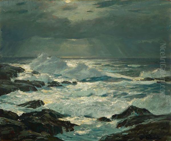 Moonlight Sonata, Seascape Oil Painting by William Frederick Ritschel